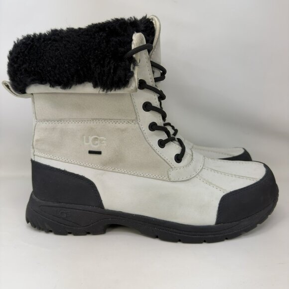 UGG Butte Waterproof Winter Boots White Black Men’s Size 11 - Picture 1 of 8